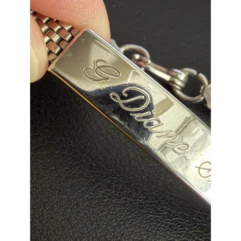 Vintage Speidel ID Bracelet Silver Tone Engraved USA